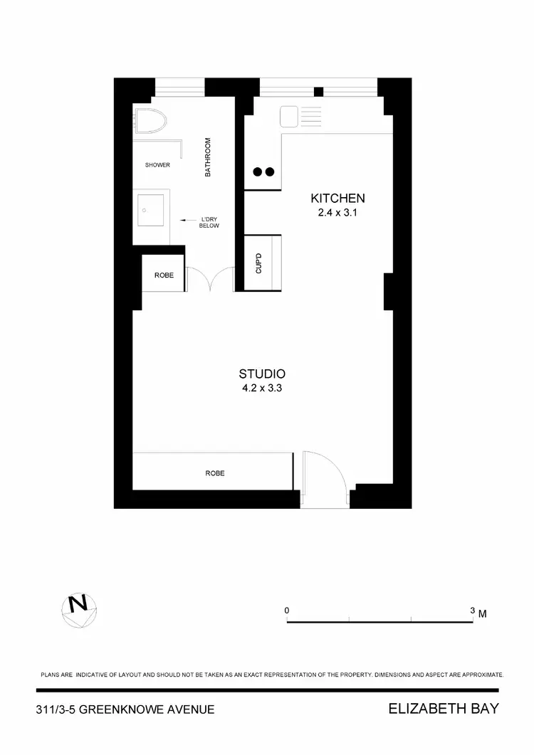 Floorplan of Homely apartment listing, 311/3 Greenknowe Avenue, Elizabeth Bay NSW 2011