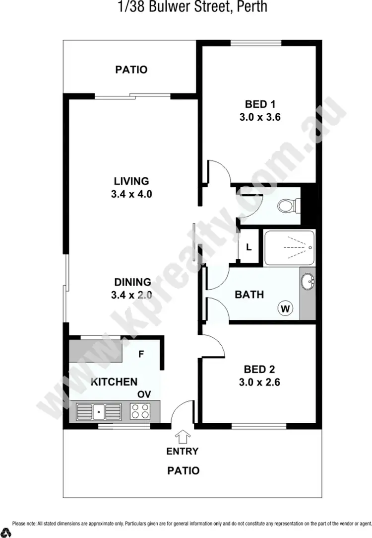 Floorplan of Homely apartment listing, 1/38 Bulwer Street, Perth WA 6000