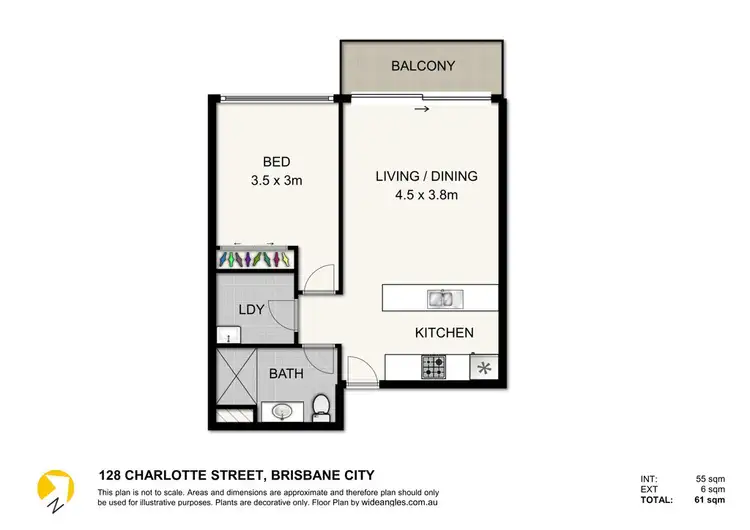 Floorplan of Homely unit listing, 1606/128 Charlotte Street, Brisbane City QLD 4000