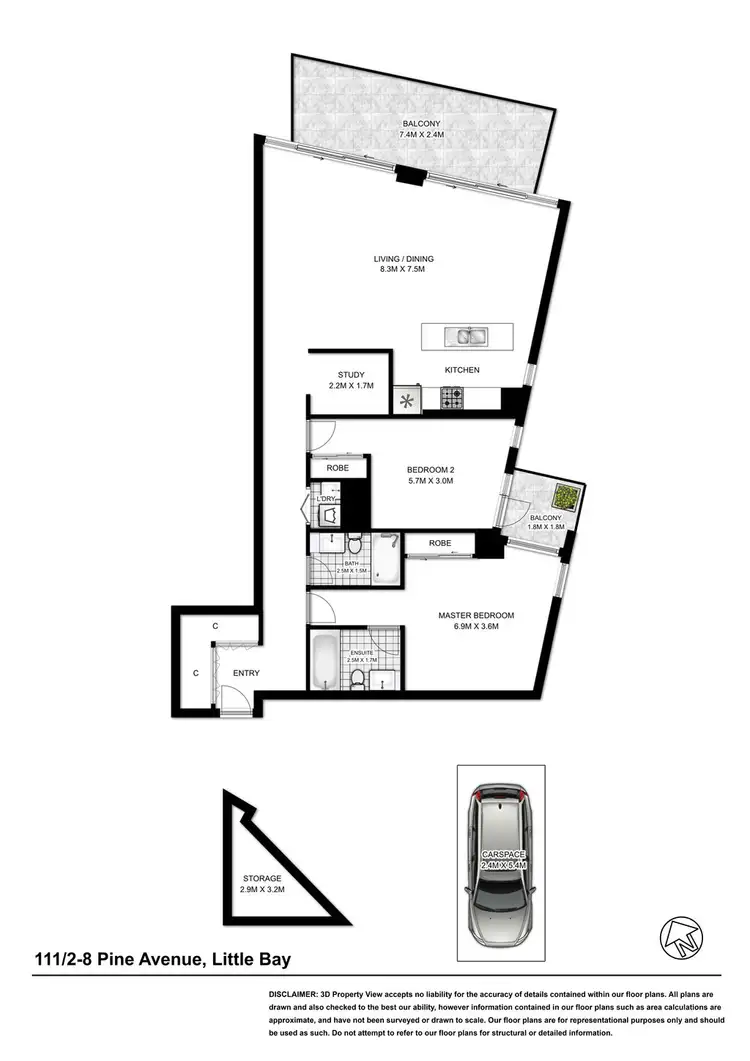 Floorplan of Homely apartment listing, 111/2-8 Pine Avenue, Little Bay NSW 2036
