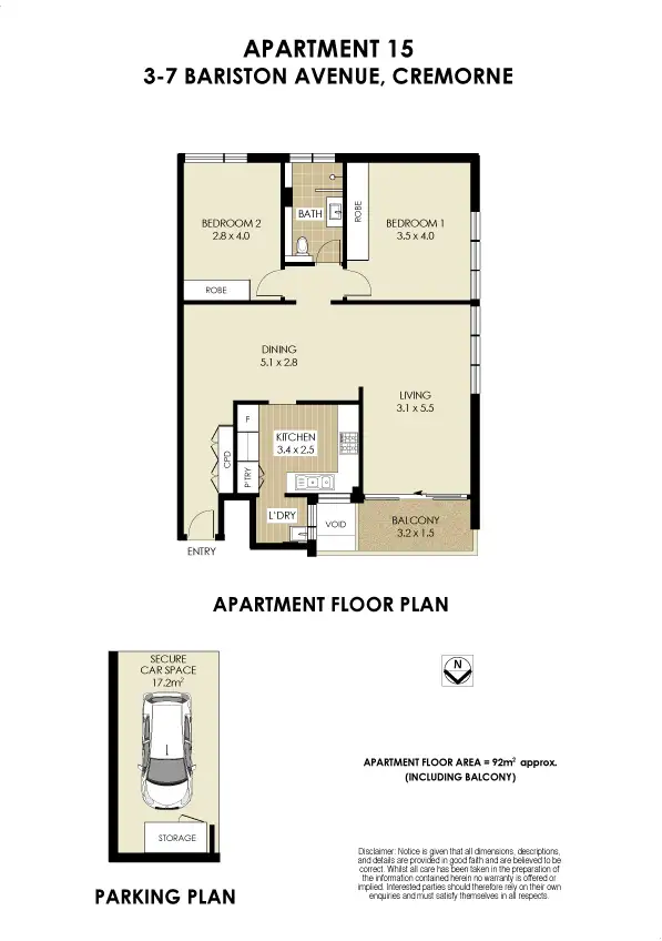 Floorplan of Homely apartment listing, 15/3-7 Bariston Avenue, Cremorne NSW 2090