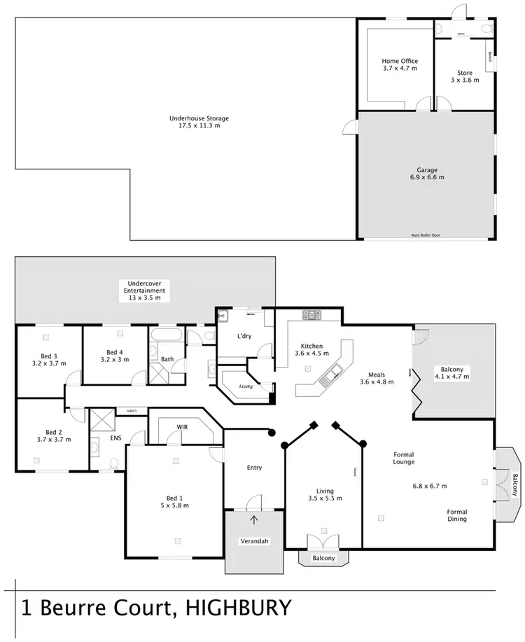 Floorplan of Homely house listing, 1 Beurre Court, Highbury SA 5089
