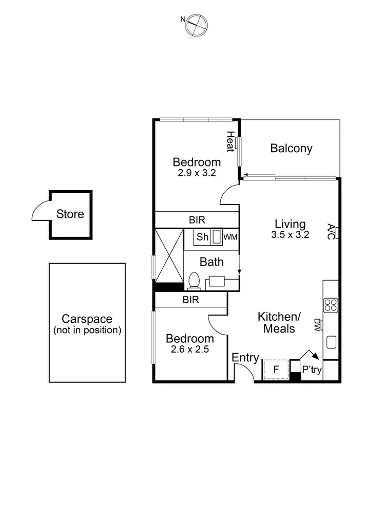 Floorplan of Homely apartment listing, 316/86 Macaulay Road, North Melbourne VIC 3051