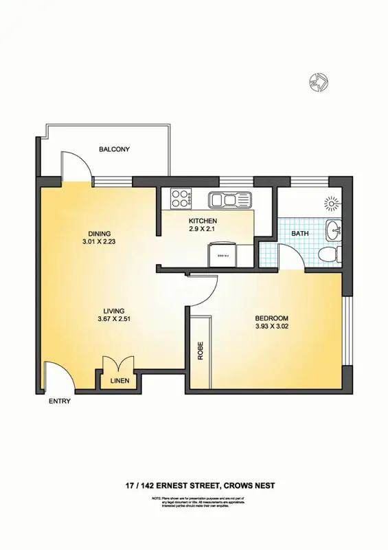 Floorplan of Homely apartment listing, 17/142 Ernest Street, Crows Nest NSW 2065