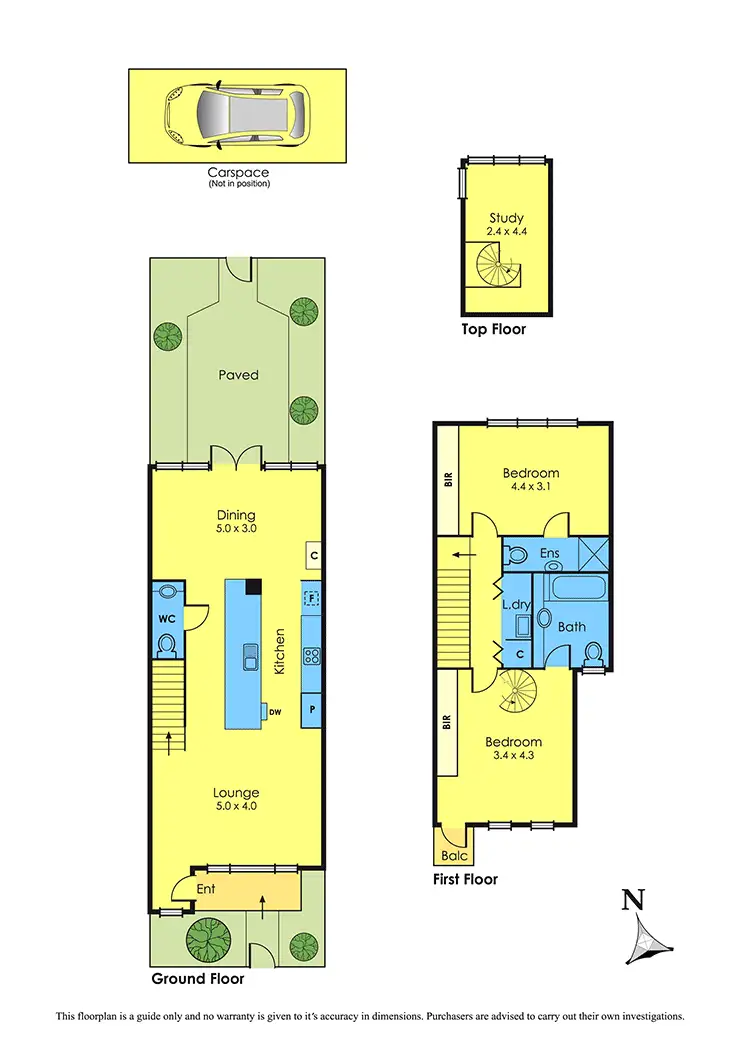 Floorplan of Homely townhouse listing, 1/42 Simpson Street, Yarraville VIC 3013
