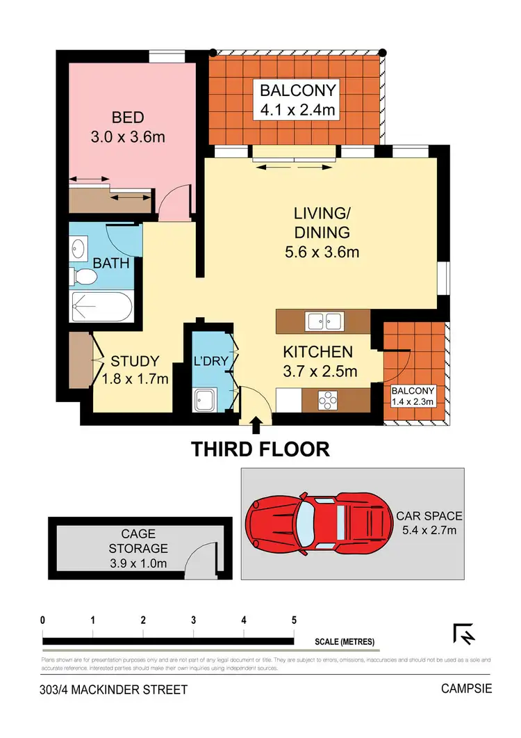 Floorplan of Homely apartment listing, 303/4 Mackinder Street, Campsie NSW 2194