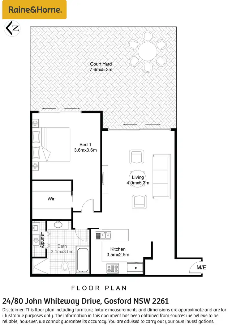 Floorplan of Homely unit listing, 24/80 John Whiteway Drive, Gosford NSW 2250