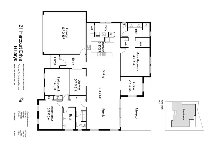 Floorplan of Homely house listing, 21 Harcourt Drive, Hillarys WA 6025