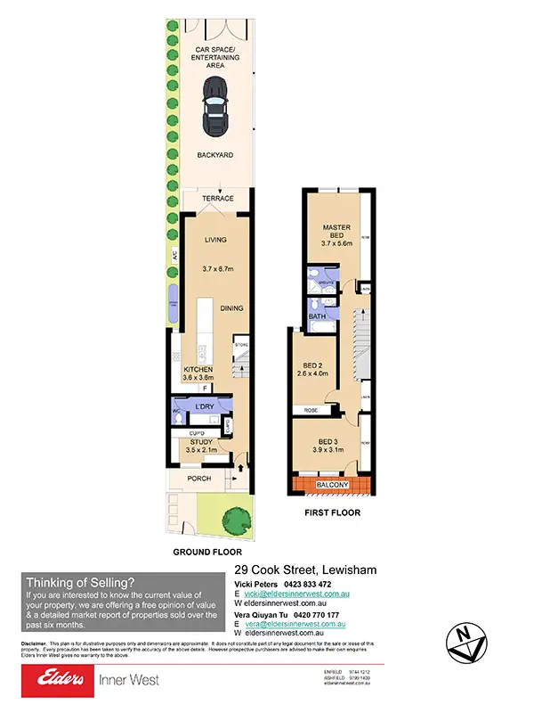 Floorplan of Homely semi-detached listing, 29 Cook Street, Lewisham NSW 2049