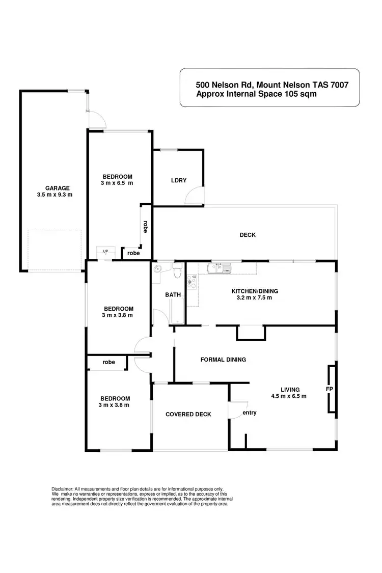 Floorplan of Homely house listing, 500 Nelson Road, Mount Nelson TAS 7007