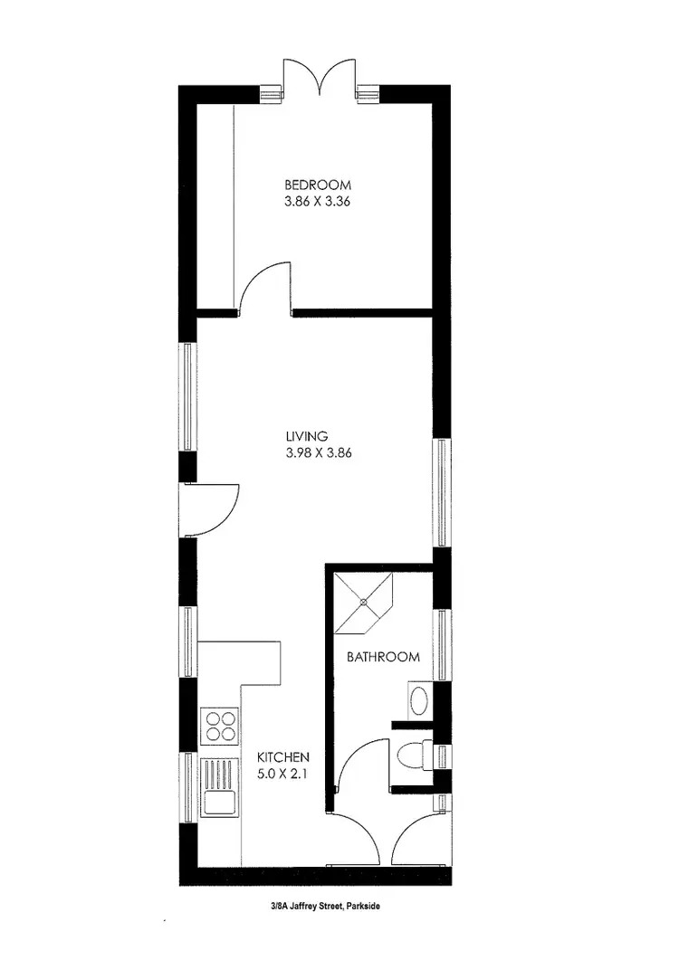 Floorplan of Homely apartment listing, 3/8a Jaffrey Street, Parkside SA 5063
