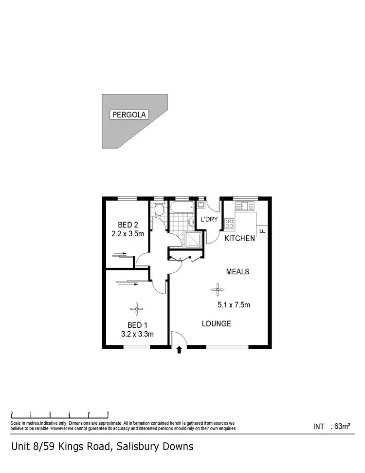 Floorplan of Homely unit listing, 8/59 Kings Road, Salisbury Downs SA 5108