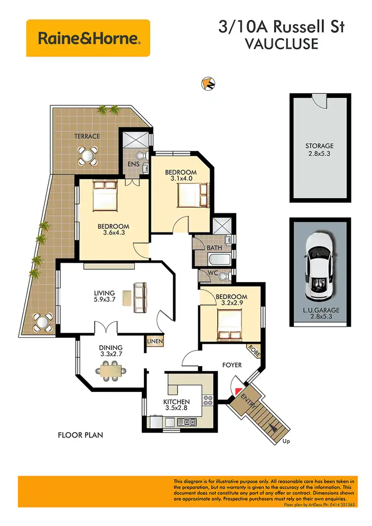 Floorplan of Homely apartment listing, 3/10A Russell Street, Vaucluse NSW 2030