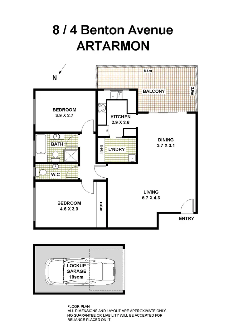 Floorplan of Homely apartment listing, 8/4 Benton Avenue, Artarmon NSW 2064