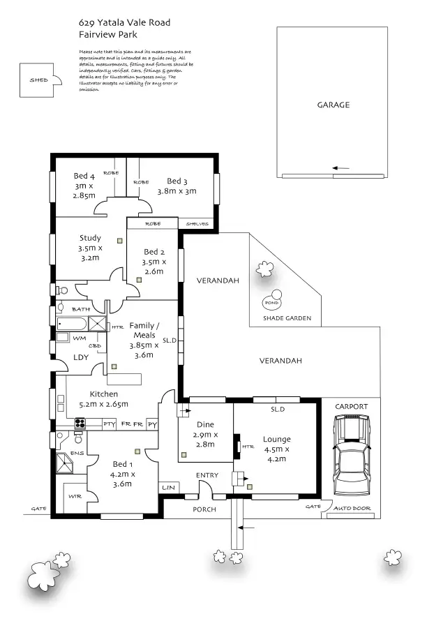 Floorplan of Homely house listing, 629 Yatala Vale Road, Fairview Park SA 5126