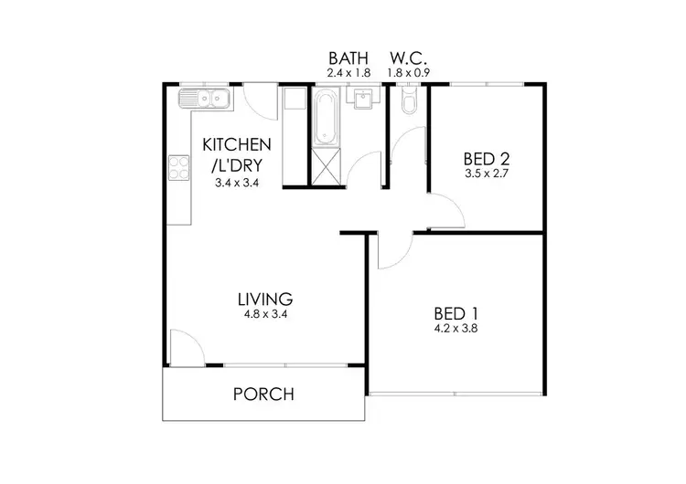Floorplan of Homely unit listing, 3/3 Flinders Avenue, Port Lincoln SA 5606