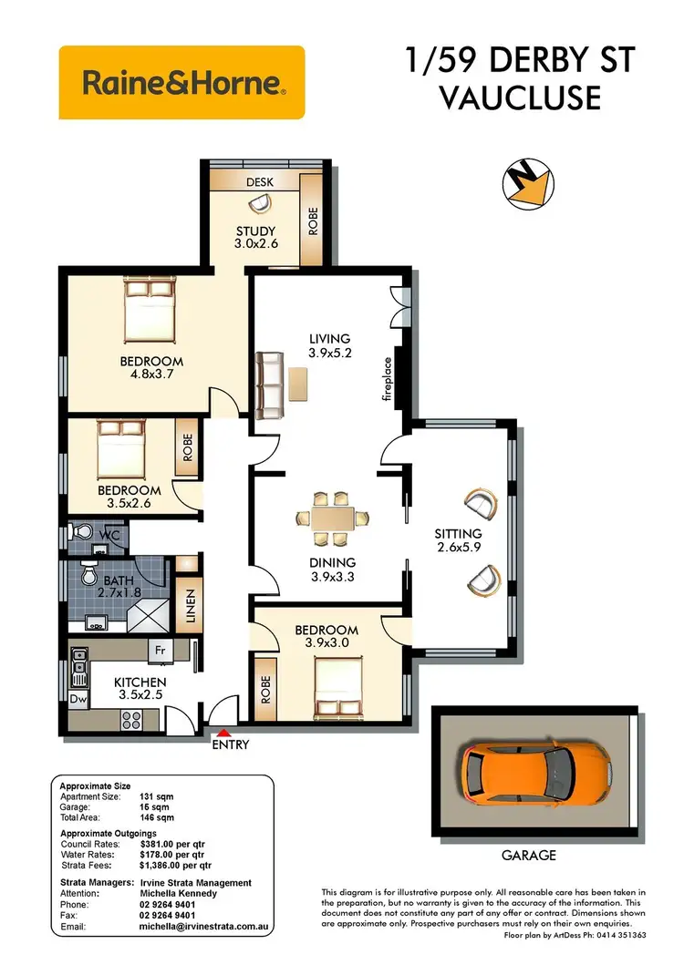 Floorplan of Homely apartment listing, 1/59 Derby Street, Vaucluse NSW 2030
