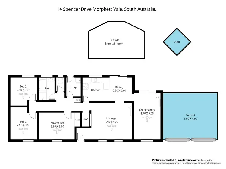 Floorplan of Homely house listing, 14 Spencer Drive, Morphett Vale SA 5162