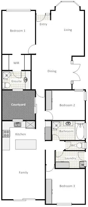 Floorplan of Homely townhouse listing, 3/1 MacNaughton Street, Holt ACT 2615