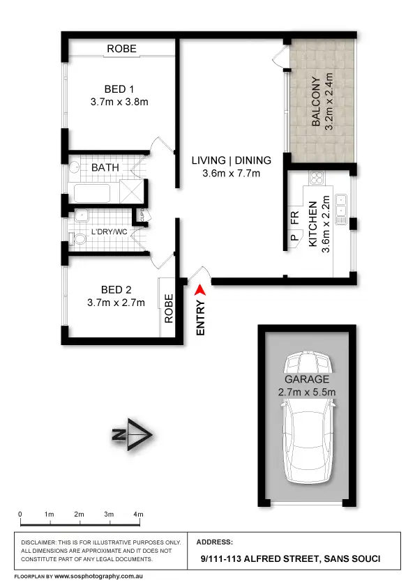 Floorplan of Homely unit listing, 9/111-113 Alfred Street, Sans Souci NSW 2219