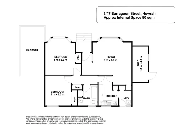 Floorplan of Homely unit listing, 3/47 Baragoon Street, Howrah TAS 7018