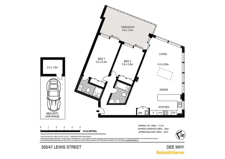Floorplan of Homely unit listing, 305/47 Lewis Street, Dee Why NSW 2099