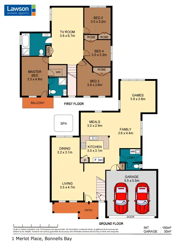 Floorplan of Homely house listing, 1 Merlot Close, Bonnells Bay NSW 2264