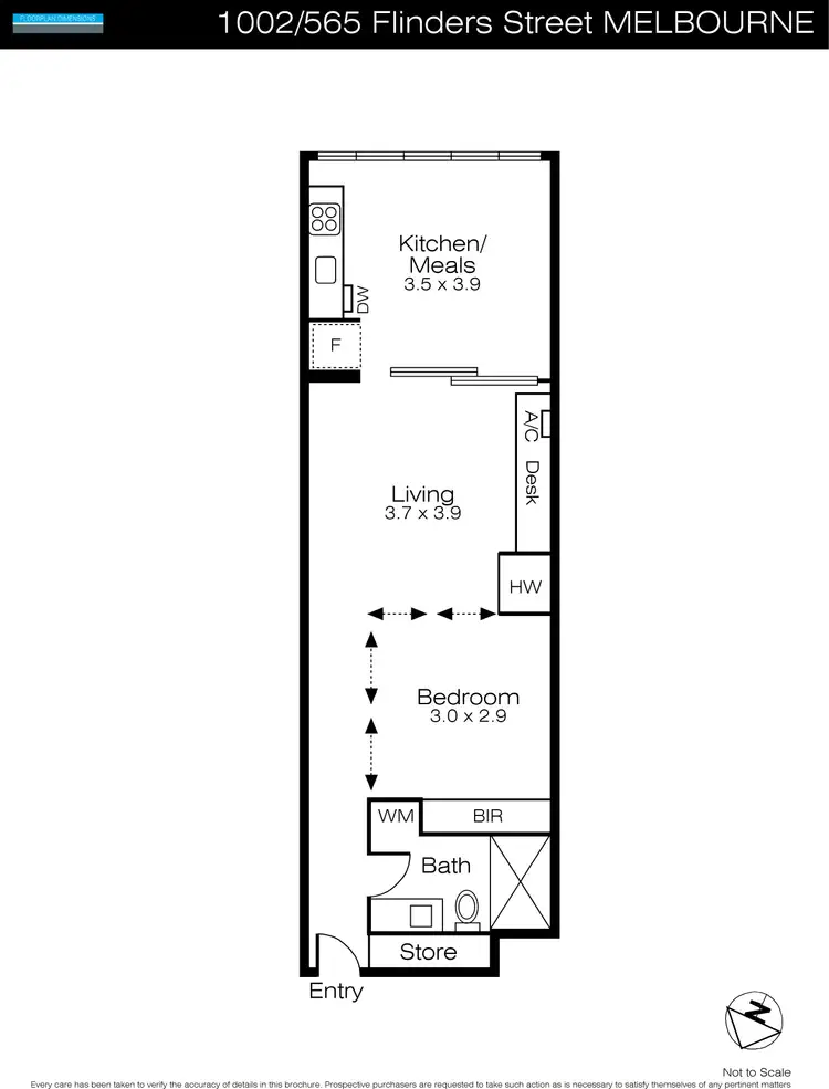 Floorplan of Homely apartment listing, 1002/565 Flinders Street, Melbourne VIC 3000