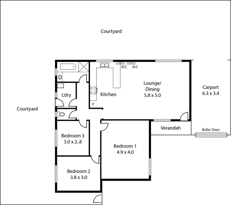 Floorplan of Homely unit listing, 4/57 Kings Road, Salisbury Downs SA 5108