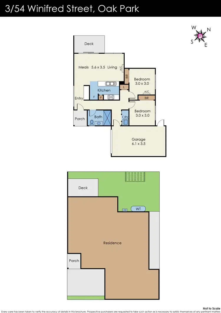 Floorplan of Homely unit listing, 3/54 Winifred Street, Oak Park VIC 3046
