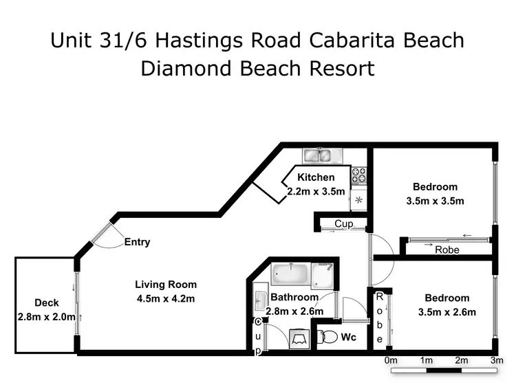 Floorplan of Homely apartment listing, 31/6-8 Hastings Road, Cabarita Beach NSW 2488