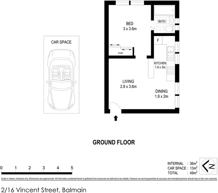 Floorplan of Homely apartment listing, 2/16 Vincent Street, Balmain NSW 2041