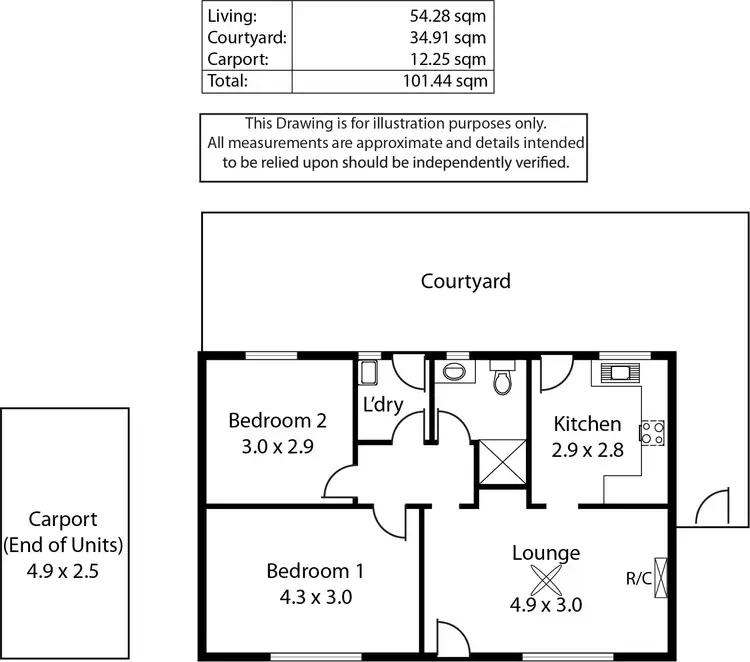 Floorplan of Homely unit listing, 14/2-4 Brendan Court, Campbelltown SA 5074