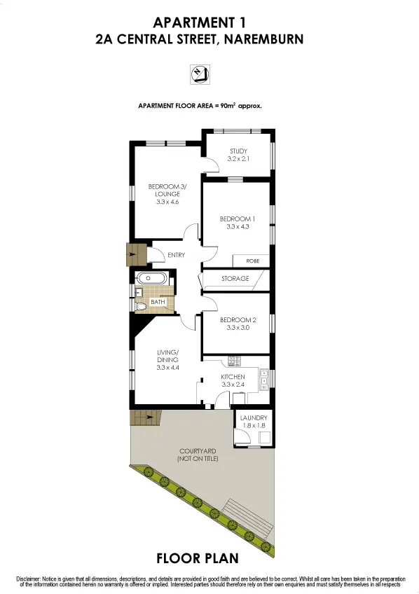 Floorplan of Homely apartment listing, 1/2A Central Street, Naremburn NSW 2065