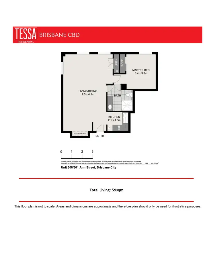 Floorplan of Homely apartment listing, 308/301 Ann Street, Brisbane City QLD 4000