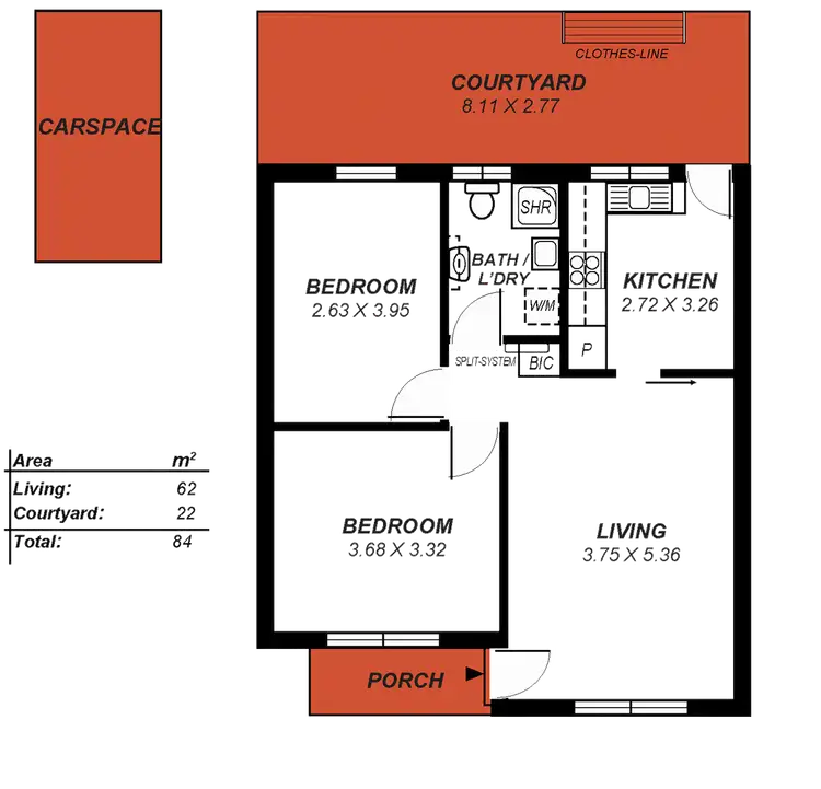 Floorplan of Homely unit listing, 3/9 Wakefield Street, Kent Town SA 5067