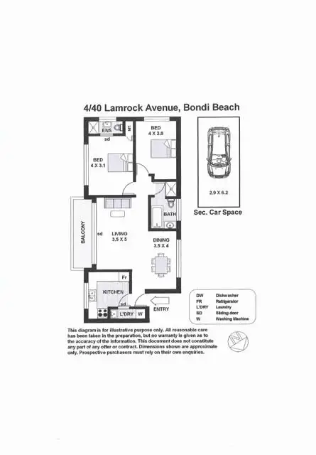 Floorplan of Homely apartment listing, 4/40 Lamrock Avenue, Bondi Beach NSW 2026