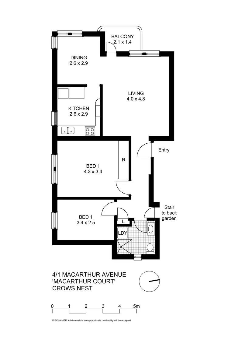 Floorplan of Homely apartment listing, 4/1 Macarthur Avenue, Crows Nest NSW 2065