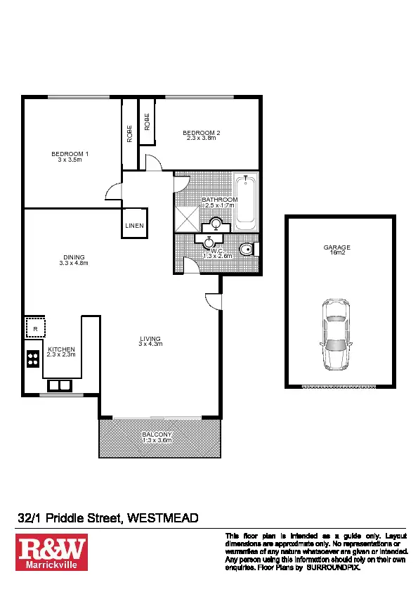 Floorplan of Homely unit listing, 32/1 Priddle Street, Westmead NSW 2145
