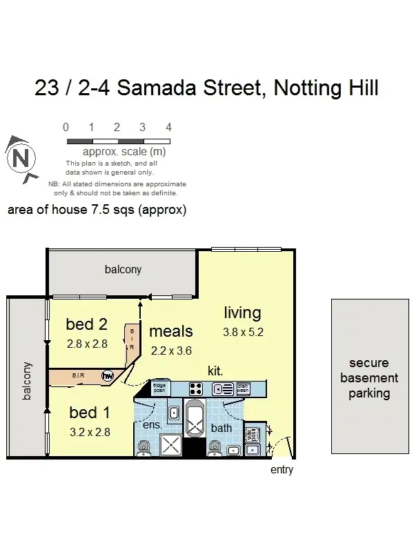 Floorplan of Homely unit listing, 23/2-4 Samada Street, Notting Hill VIC 3168