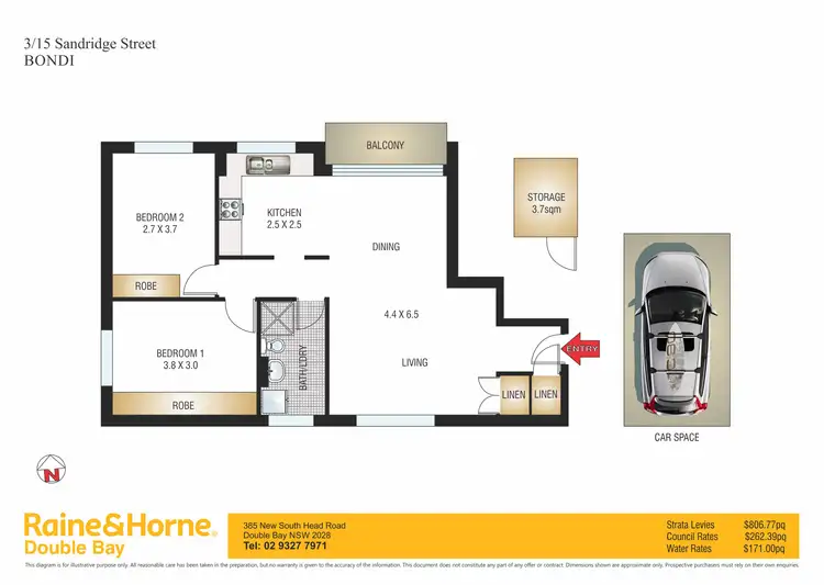 Floorplan of Homely apartment listing, 3/15 Sandridge Street, Bondi NSW 2026