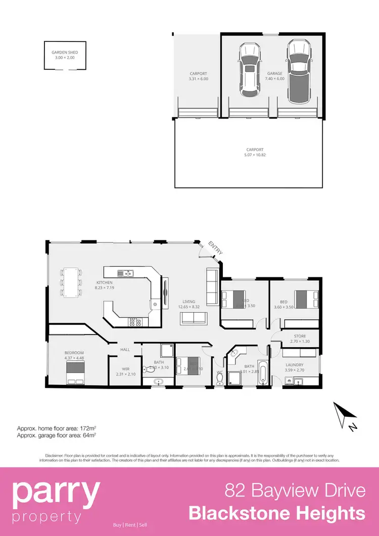 Floorplan of Homely house listing, 82 Bayview Drive, Blackstone Heights TAS 7250