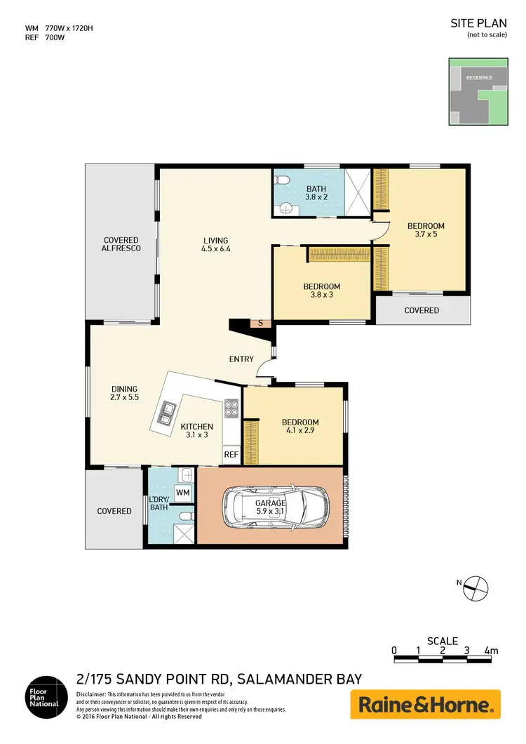 Floorplan of Homely semi-detached listing, 175a Sandy Point Road, Corlette NSW 2315