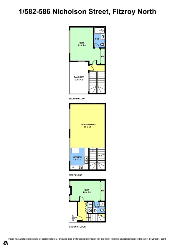 Floorplan of Homely townhouse listing, 1/582-586 Nicholson Street, Fitzroy North VIC 3068