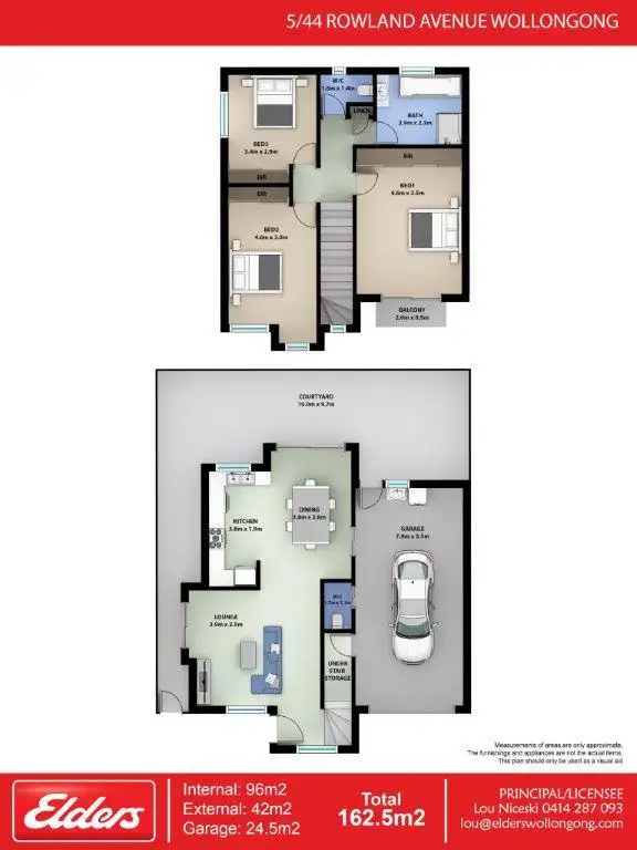 Floorplan of Homely townhouse listing, 5/44 Rowland Avenue, Wollongong NSW 2500