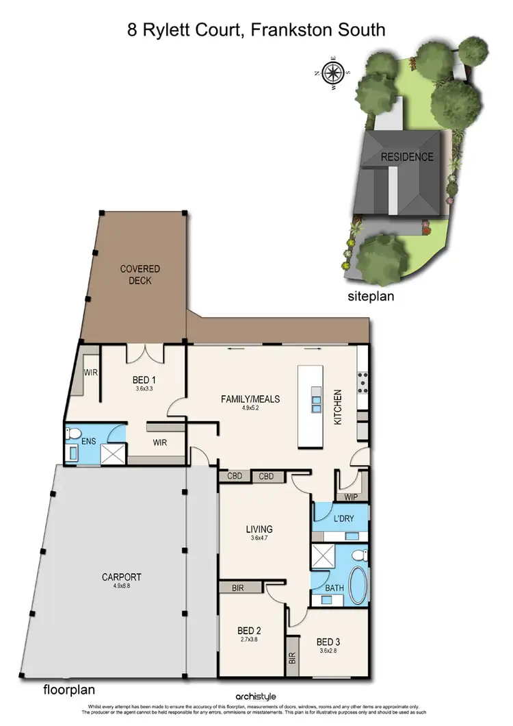 Floorplan of Homely house listing, 8 Rylett Court, Frankston South VIC 3199
