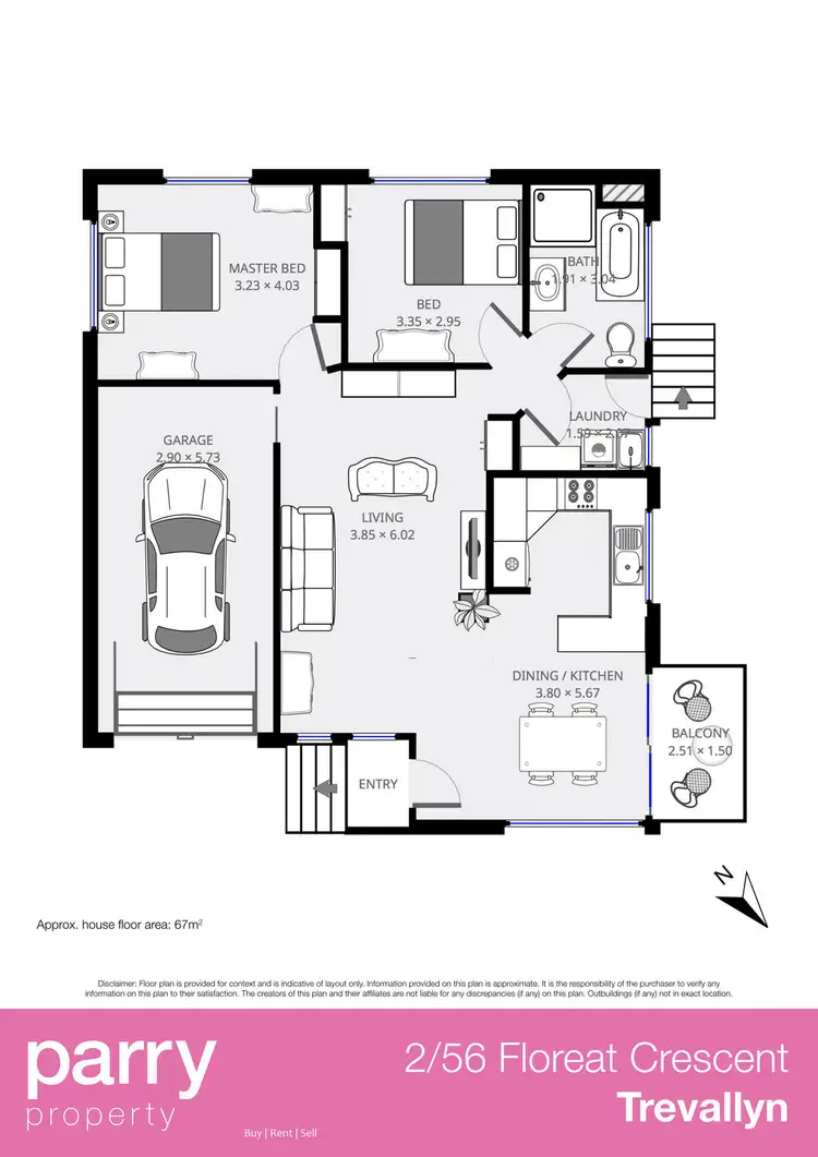 Floorplan of Homely house listing, 2/56 Floreat Crescent, Trevallyn TAS 7250
