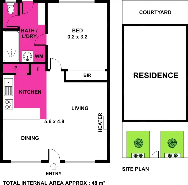 Floorplan of Homely unit listing, 2/3 Rose Court, Newcomb VIC 3219
