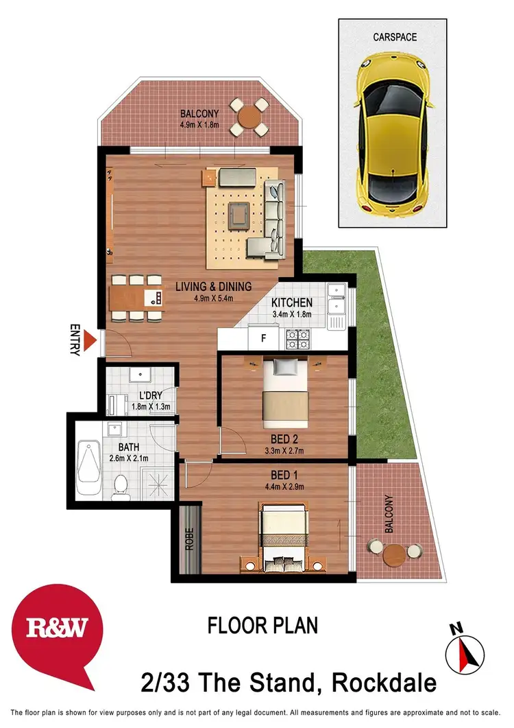 Floorplan of Homely apartment listing, 2/33 The Strand, Rockdale NSW 2216