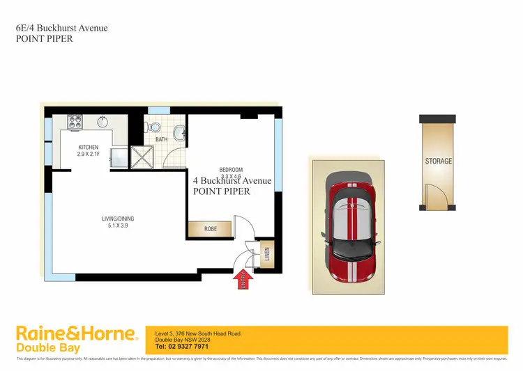 Floorplan of Homely apartment listing, 6E/4 Buckhurst Avenue, Point Piper NSW 2027